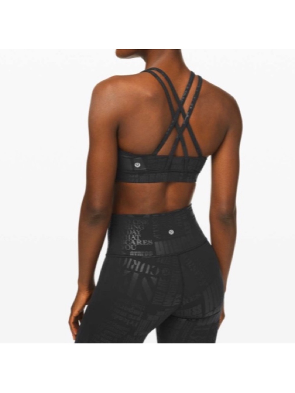 Lululemon Energy Bra Manifesto Black Foil - Picture 2 of 5